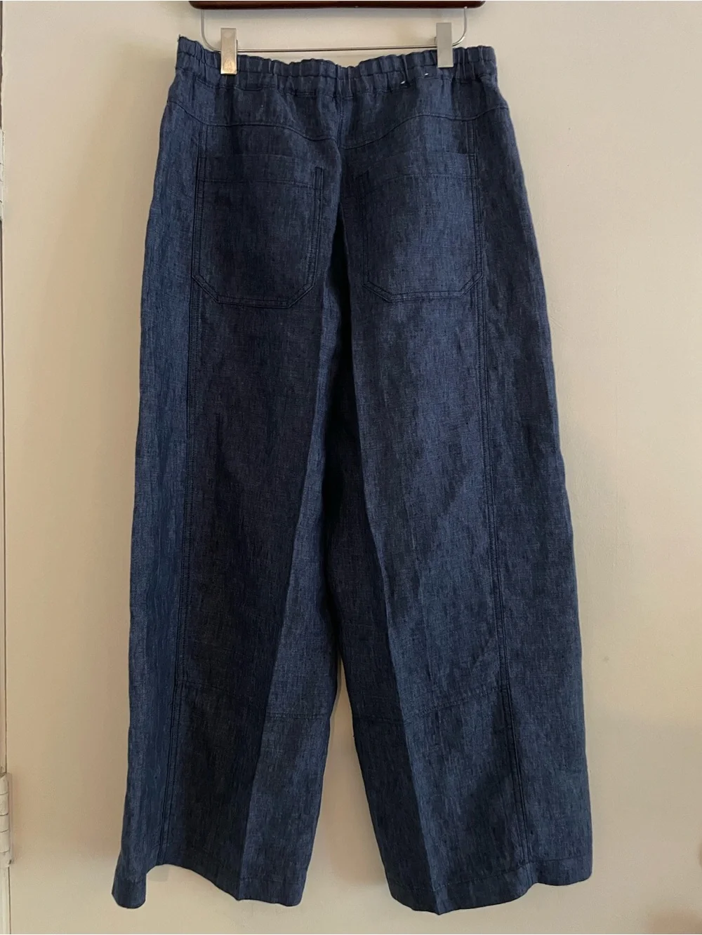 Banana Republic mid rise relaxed painter pants NWOT linen blue Small barrel leg